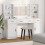 VidaXL vidaXL Dressing Table Set with Drawer 3 pcs White Engineered Wood 1