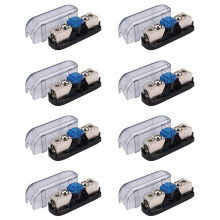 8X BilstereosäKringshåLlare, Auto Agu Audio SäKringsbox StröMfördelningsblock 4Ga In 4Ga Out,Single Way