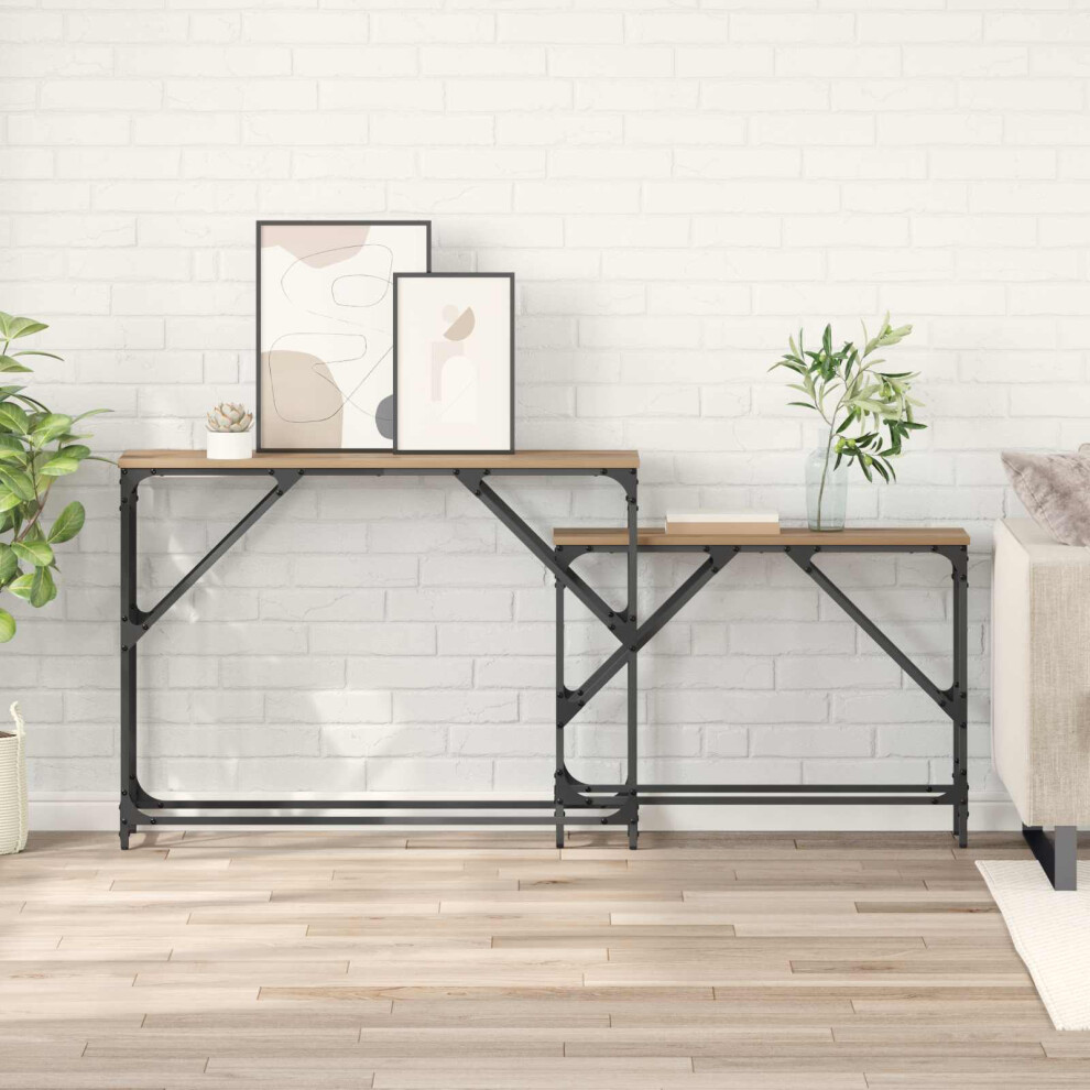 Vidaxl Console Table 2 Pcs Artisan Oak 100 X 28 X 75 Cm