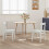 VidaXL vidaXL Dining Chair 2 pcs White 43 x 44.5 x 77 cm Solid Rubber Wood 2