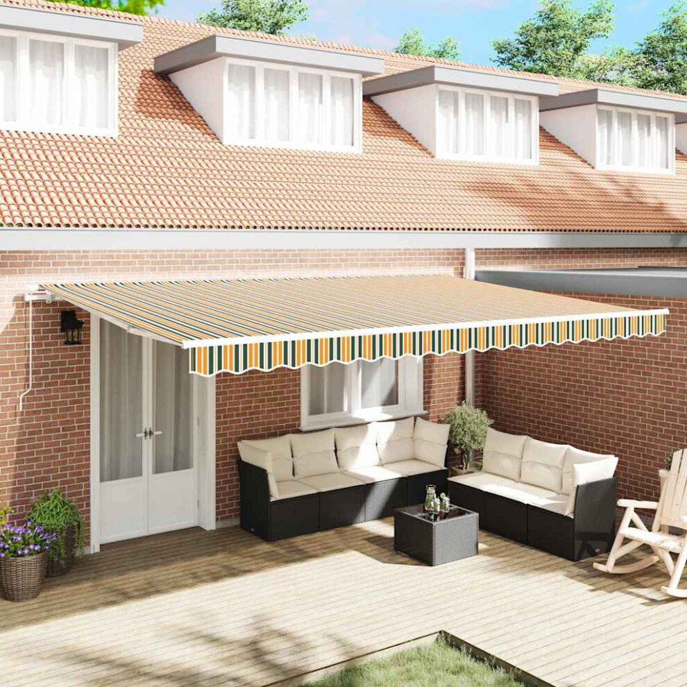 Vidaxl Retractable Awning Multicolour 500 X 350 Cm