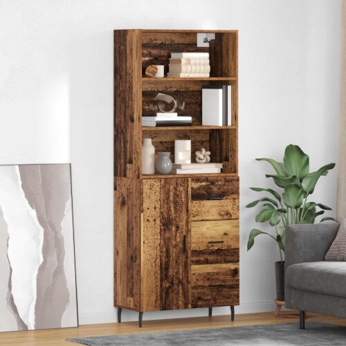 VidaXL vidaXL Highboard with Drawer 2 pcs Old Wood Engineered Wood