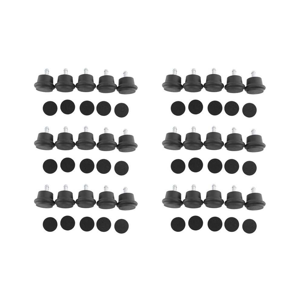 30Pcs Bell Glides Replacement Office Chair Or Stool Swivel Caster Wheels To Fixed Stationary Castors 6032746003438
