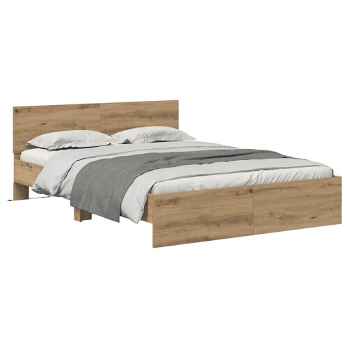 VidaXL vidaXL Bed Frame Artisan Oak 160 x 200 cm Engineered Wood 2