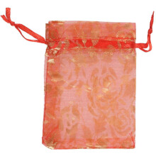 400Pc 7X9cm Rose Organza Drawstring Gift Jewelry Bags Pouches Wedding Xmas Party Gifts Bags Red