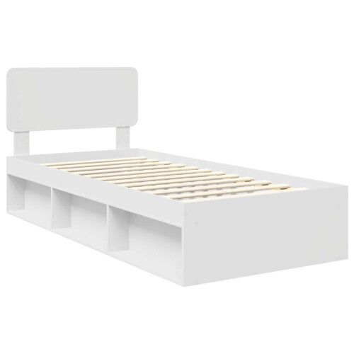VidaXL vidaXL Bed Frame with Headboard White 90 x 190 cm Solid Pine Wood 2