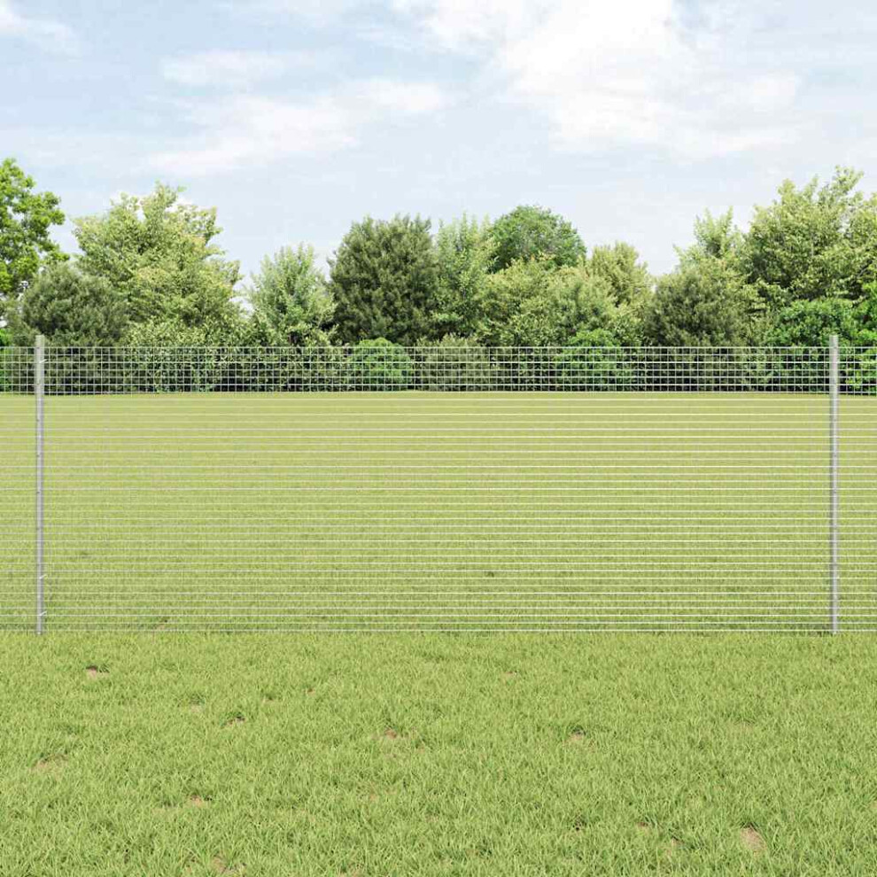 Vidaxl Welded Wire Fence With Post 10 X 0.8 M Hot-Dip Galvanised Steel