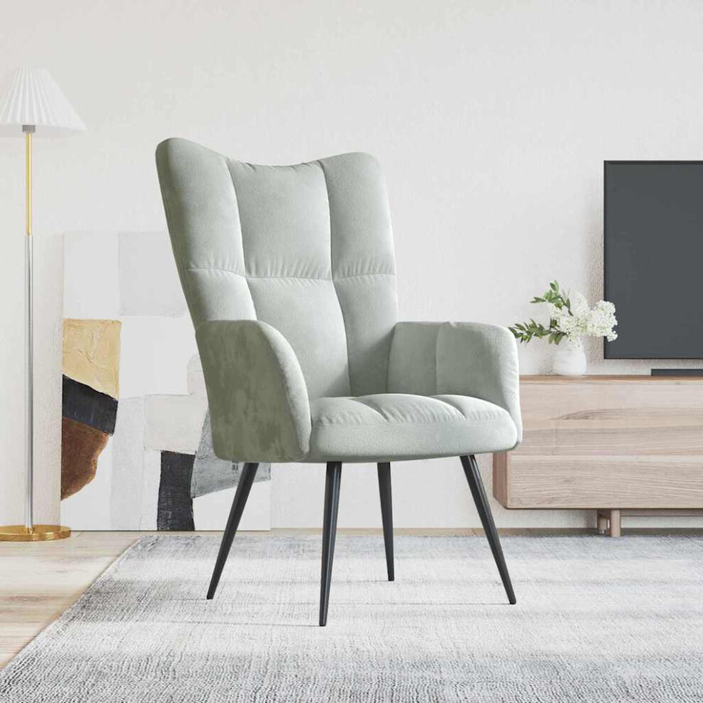 Vidaxl Relaxing Chair Light Velvet Grey
