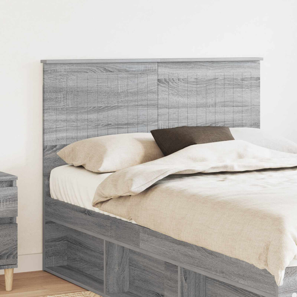 Vidaxl Headboard With Headboard Sonoma 135 Cm Engineered Wood Grey