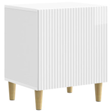 vidaXL Bedside Cabinet High Gloss White 43 x 34.5 x 50 cm