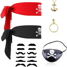 Costume de Pirate Déguisement Halloween Ensemble d’Accessoires 6 Pièces — accessoires pirate, déguisement carnaval