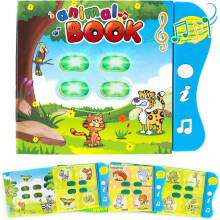 Libro educativo con suoni Impara gli animali in inglese per bambini — giocattolo sensoriale, regalo neonato