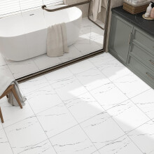 Piastrelle in Vinile Autoadesive 2,79 m² Marmo Bianco Piastrelle 30,5 cm Pavimenti — pavimento pvc, pannelli bagno