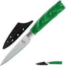 Couteau de cuisine japonais pour légumes 20 cm acier inoxydable avec protection verte — couteau éplucheur