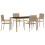 VidaXL vidaXL Garden Dining Set 5 pcs Beige Poly Rattan 5
