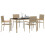 VidaXL vidaXL Garden Dining Set 5 pcs Beige Poly Rattan 2