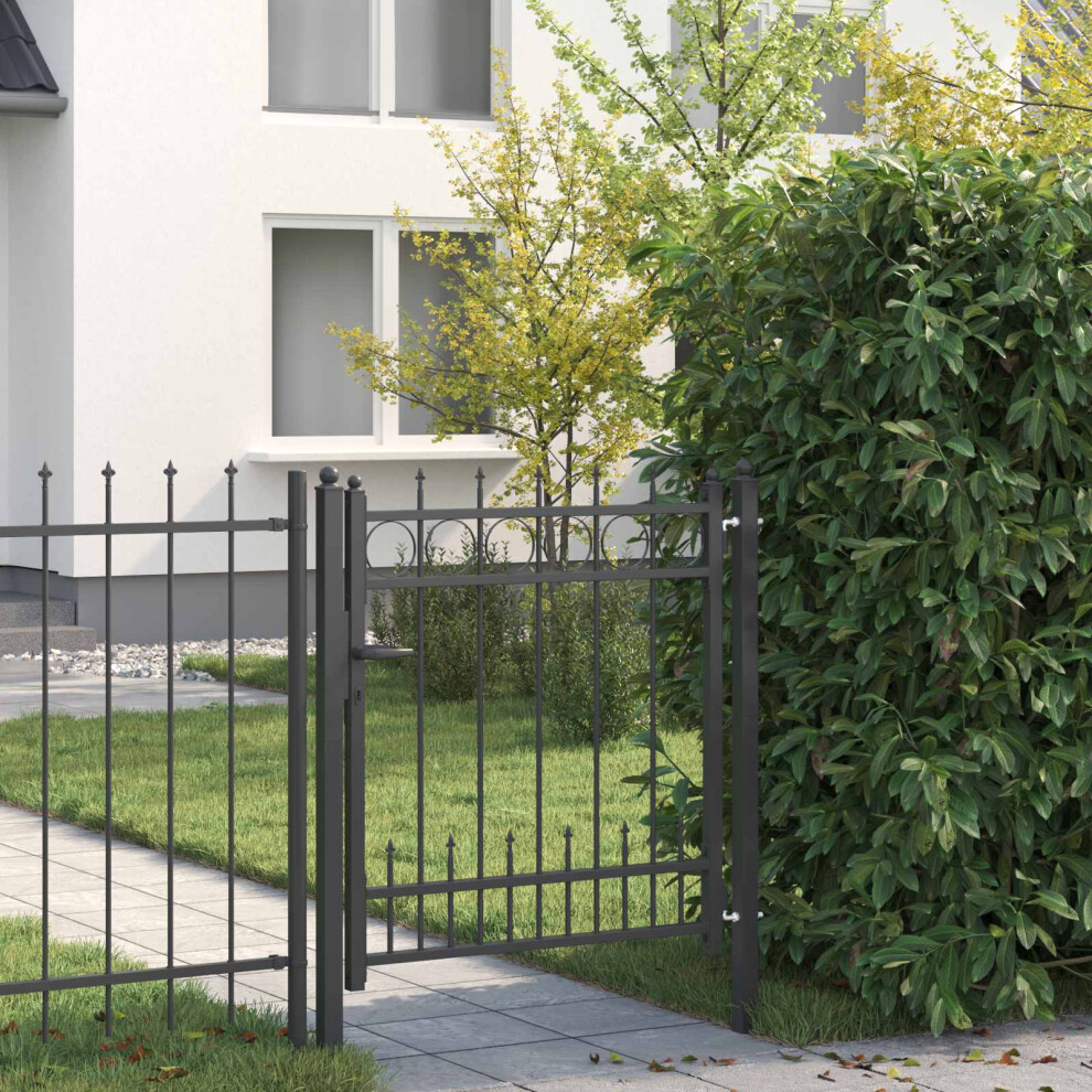 Vidaxl Fence Gate Horst Steel Black Lockable