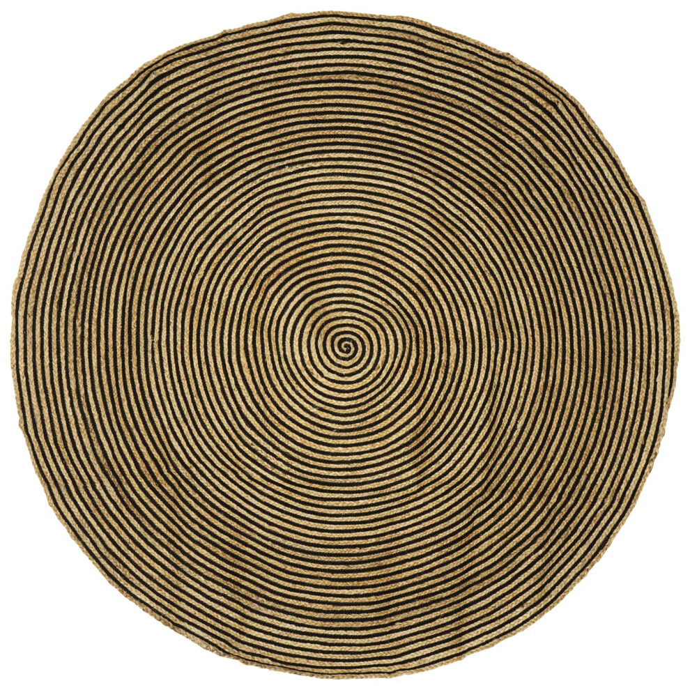 Vidaxl Area Rugs Black Ø 240 Cm Jute