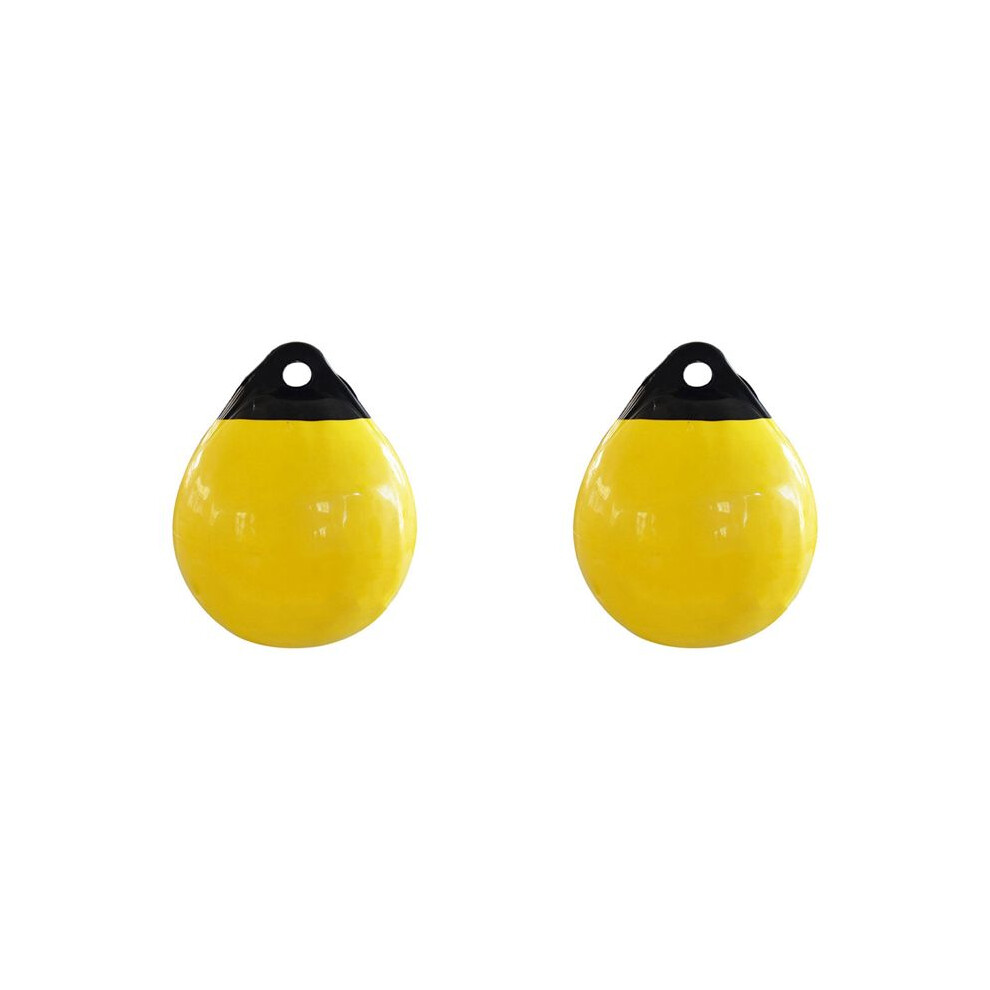2X Heavy Duty Pvc Boat Fenders Round Anchor Buoy Dock Bumper Inflatable Protection Marine Mooring Buoy Yellow 6033639863931