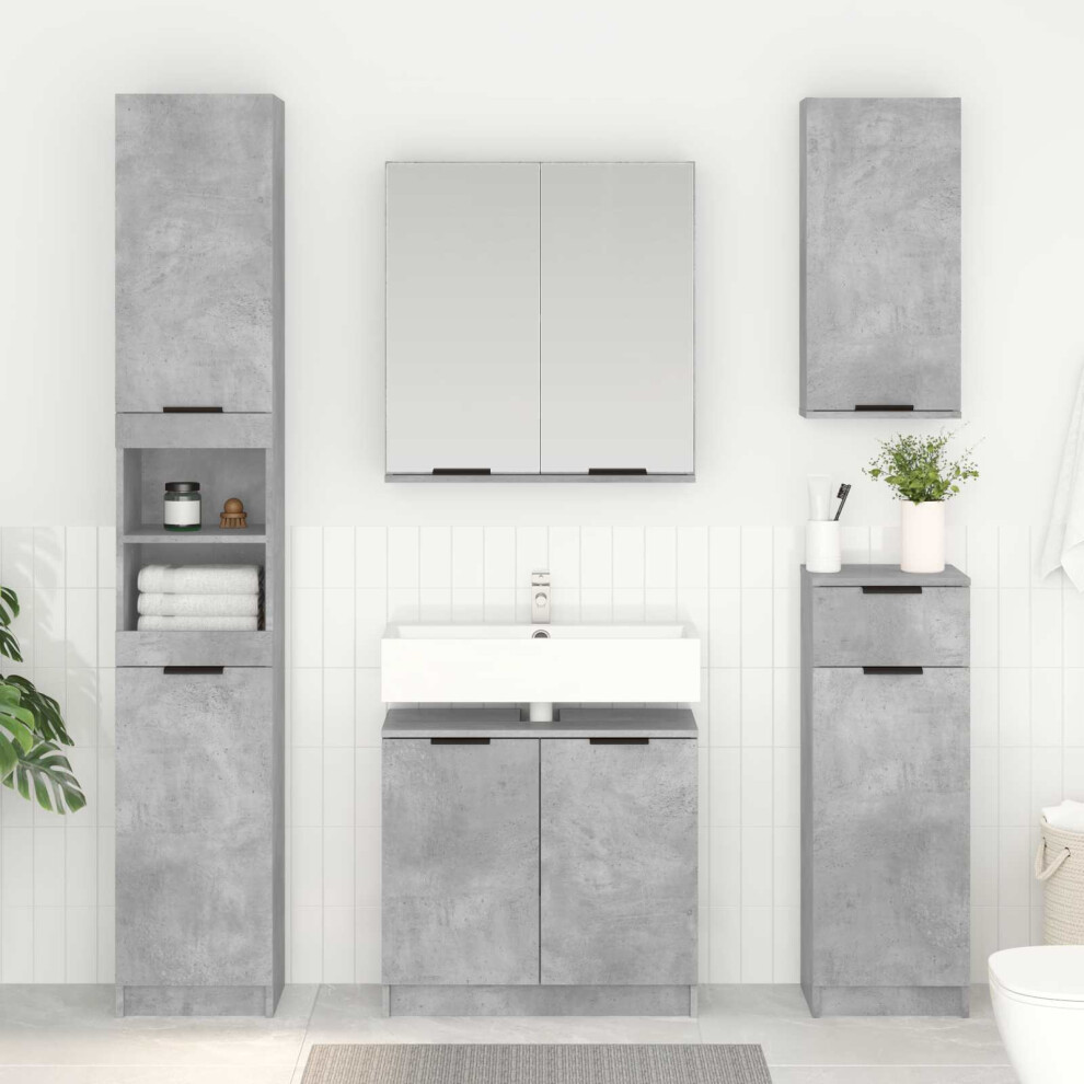 Vidaxl Bathroom Cabinet With Storage Concrete Grey 64.5 X 33.5 X 59 Cm