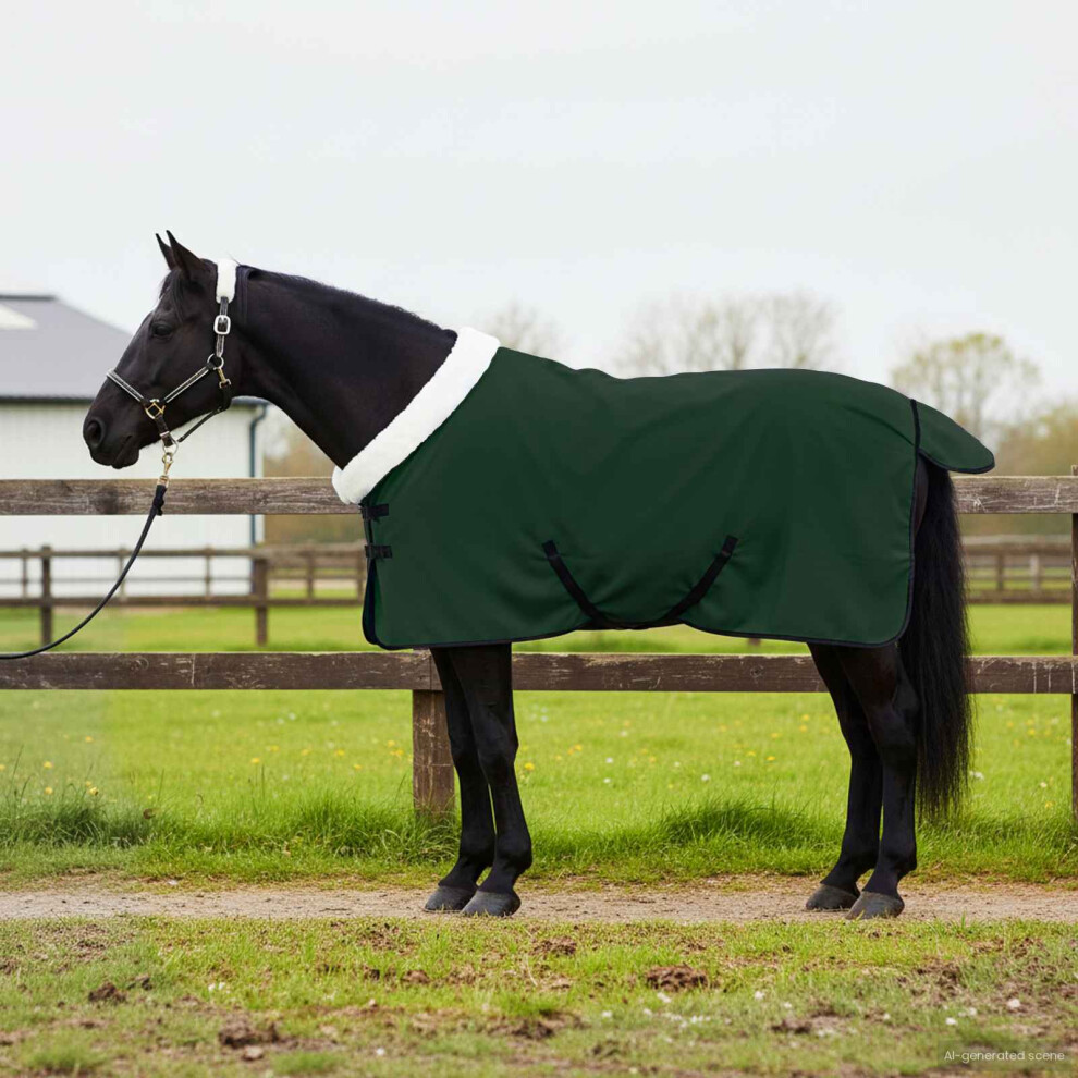 Vidaxl Horse Blanket Full Dark Green 95 Cm Polar Fleece