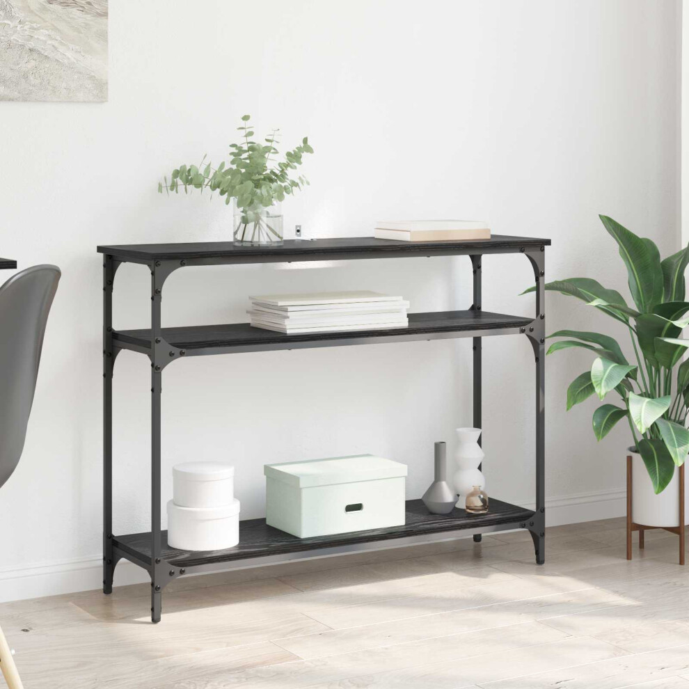 Vidaxl Console Table Oak 100 X 29 X 75 Cm Engineered Wood Black