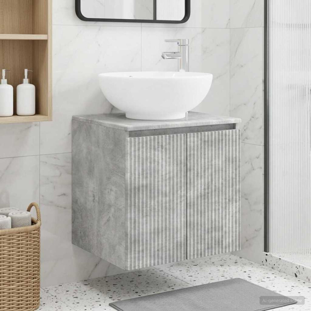 Vidaxl Wall-Mounted Sink Vanity Concrete 49.5 X 44.5 X 65 Cm Grey