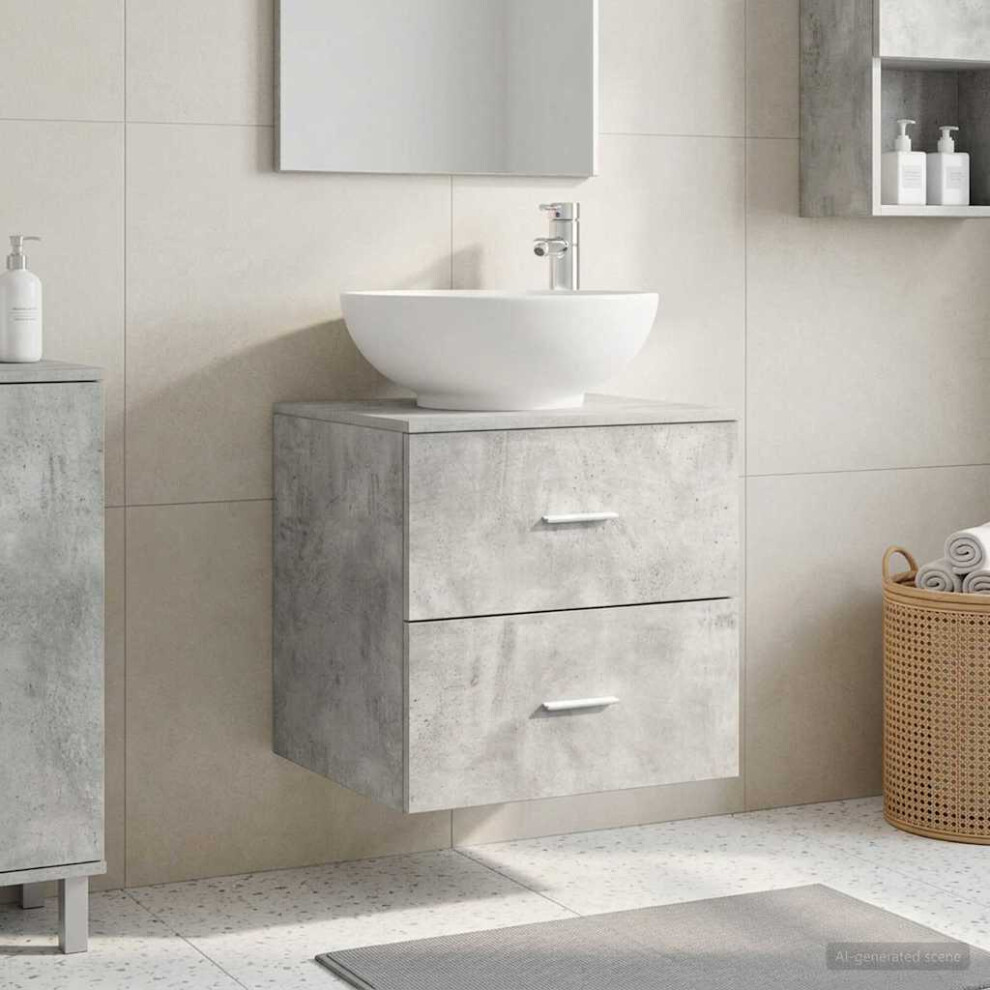 Vidaxl Wall-Mounted Sink Vanity Concrete 49.5 X 44.5 X 66.5 Cm Grey