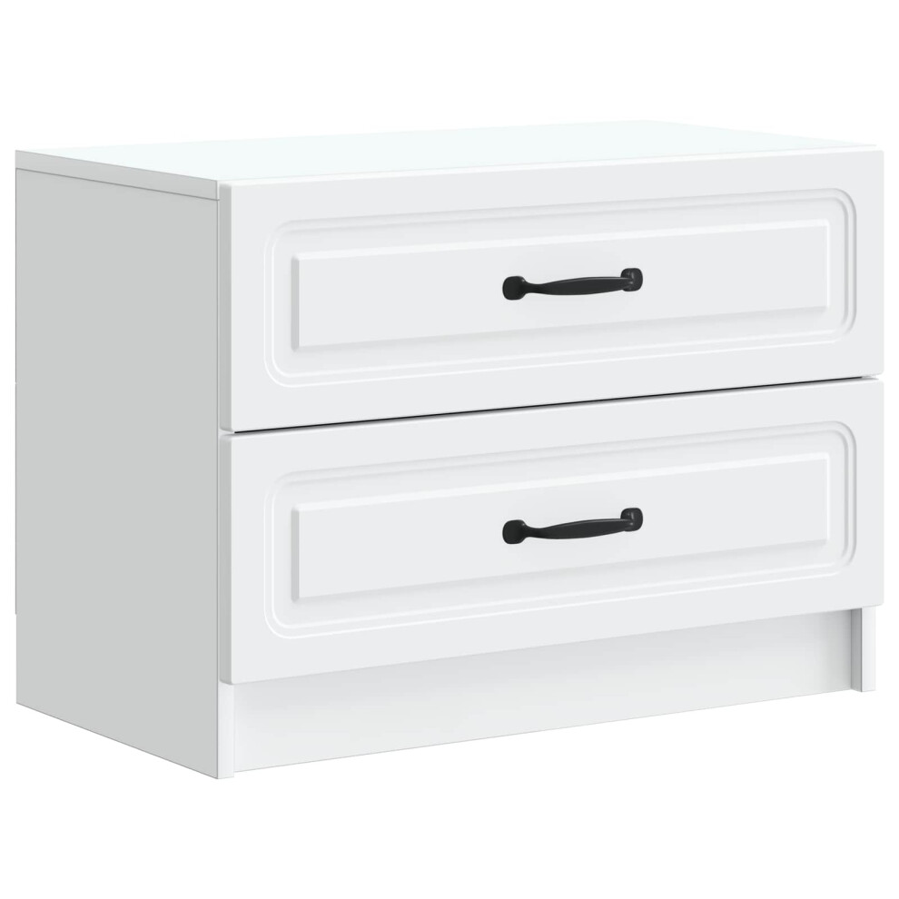 Vidaxl Bedside Cabinet 62 X 34.5 X 44.5 Cm Engineered Wood White