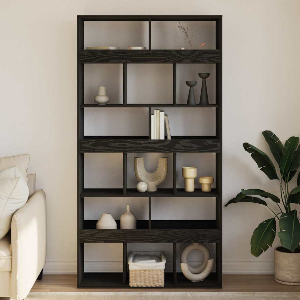 Vidaxl Book Cabinet 2 Pcs Black Oak 100 X 33 X 187.5 Cm