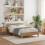 VidaXL vidaXL Bed Frame with LED Artisan Oak 120 x 190 cm Engineered Wood 1