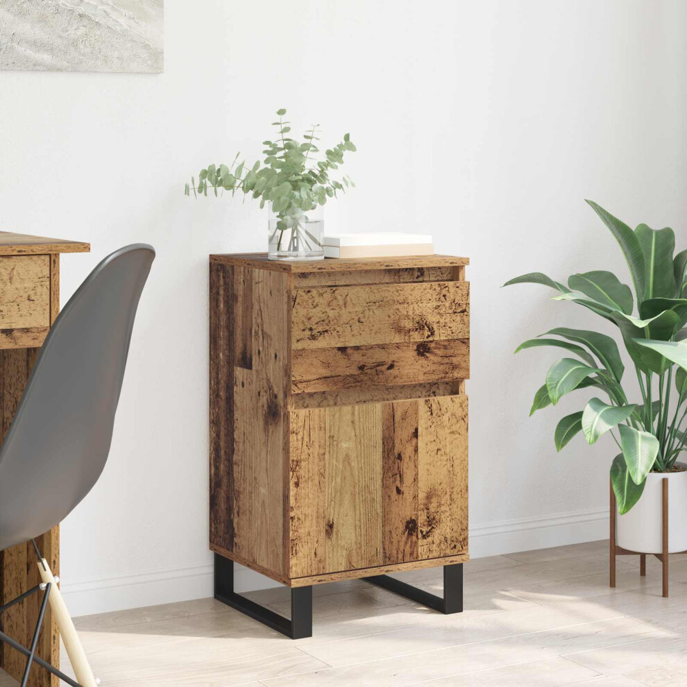 Vidaxl Sideboard With Drawer Old Wood 35 X 40 X 70 Cm Engineered Wood