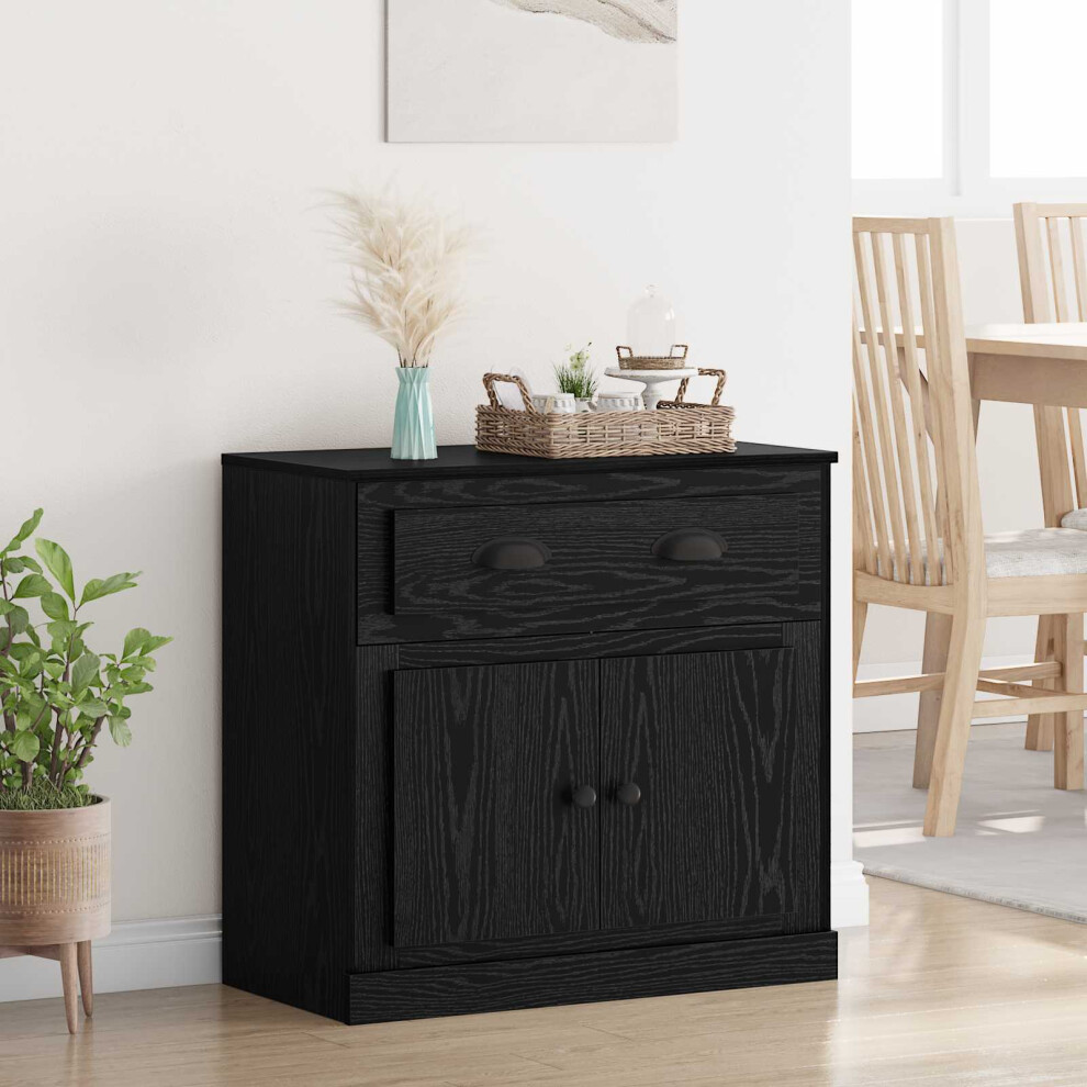 Vidaxl Highboard Oak 70 X 35.5 X 67.5 Cm Engineered Wood Black