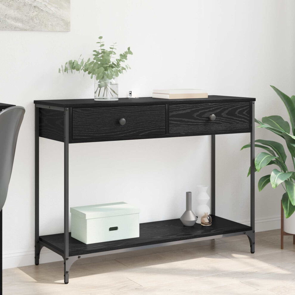 Vidaxl Console Table Oak 100 X 34.5 X 75 Cm Engineered Wood Black