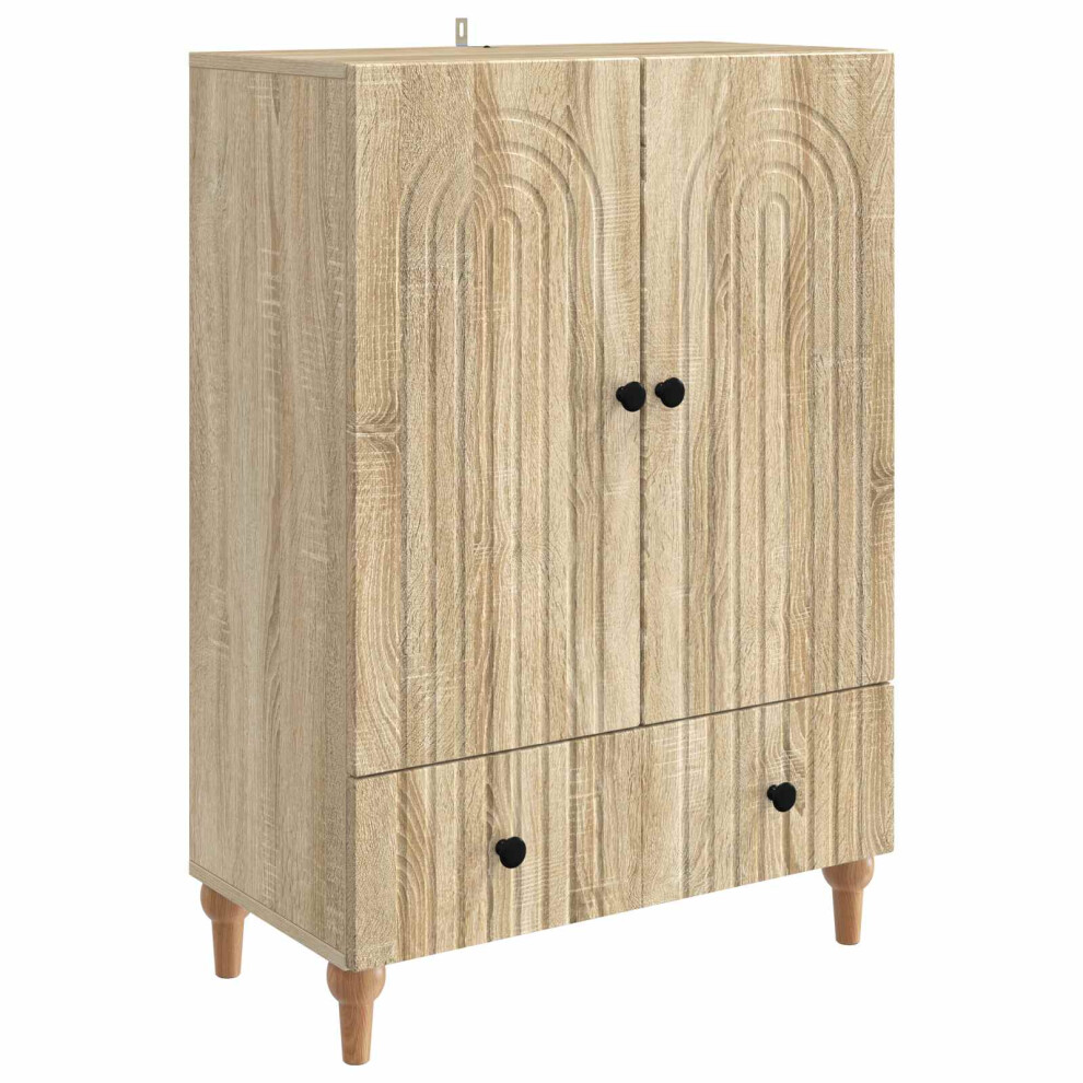Vidaxl Sideboard Sonoma Oak 66 X 34.5 X 95 Cm Engineered Wood
