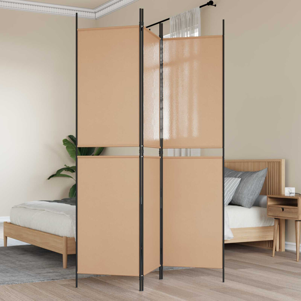 Vidaxl 3-Panel Room Divider Beige 150 X 200 Cm Fabric
