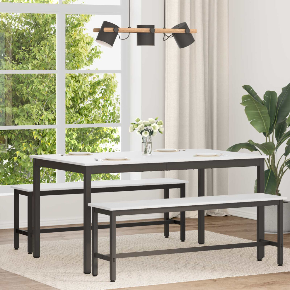 Vidaxl Dining Table White 150 X 90 X 75 Cm Solid Pine Wood