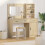 VidaXL vidaXL Dressing Table with Mirror Lights 2 pcs Brown Engineered Wood 1