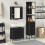 VidaXL vidaXL Bathroom Vanity Units with Shelf 3 pcs Black Engineered wood 1