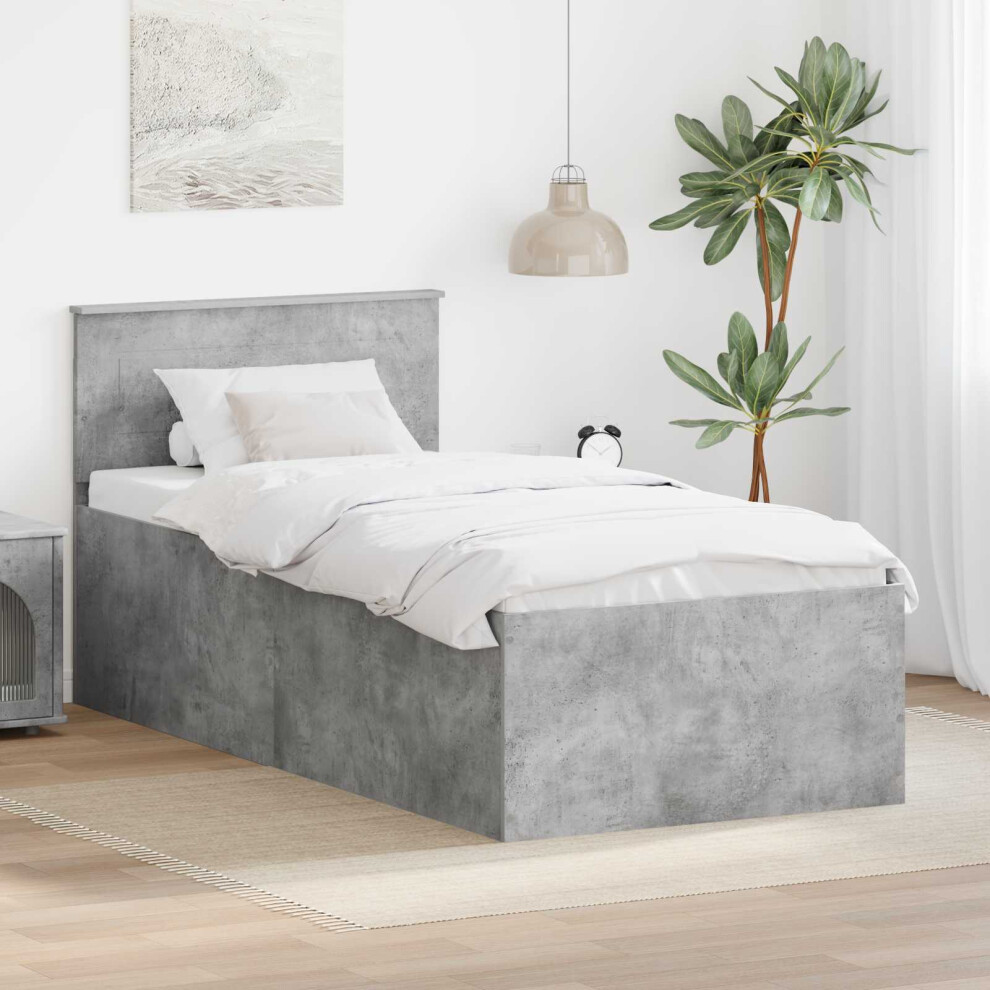Vidaxl Bed Frame Concrete Grey 75 X 190 Cm Engineered Wood