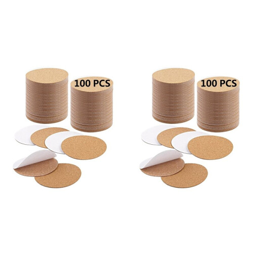 200 PCS Self Adhesive Cork for Coasters Bulk,Coaster Bottoms Self Adhesive,Round Coaster Backing with Self Adhesive