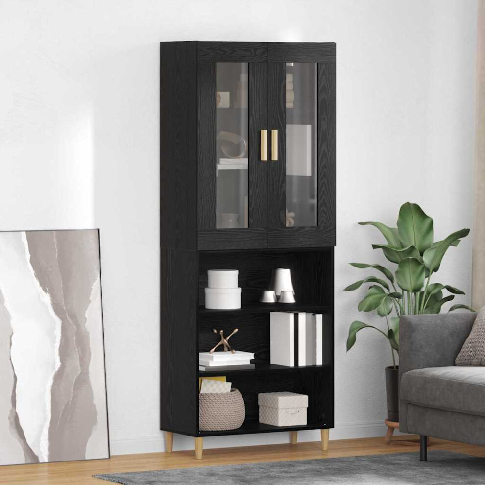 Vidaxl Highboard Black Oak 69.5 X 34 X 180 Cm