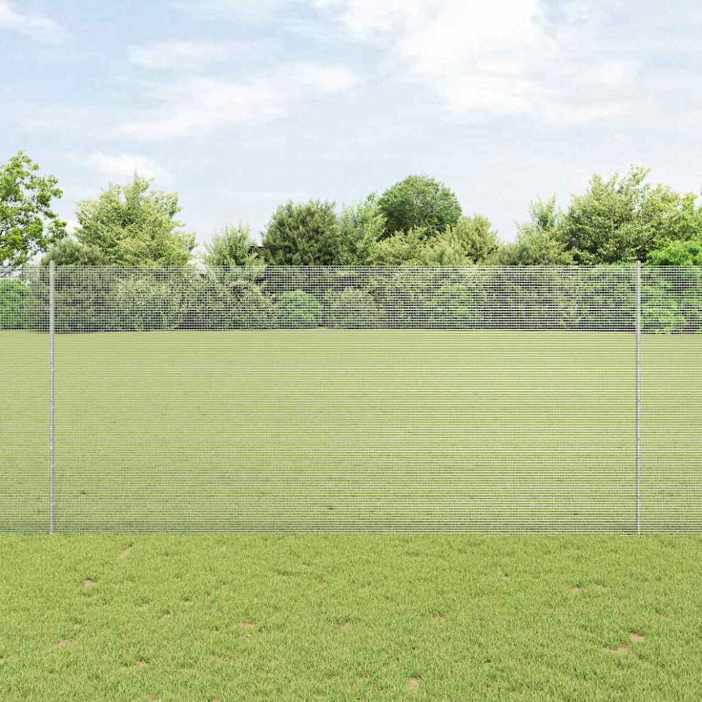 Vidaxl Welded Wire Fence With Post 50 X 1.4 M Hot-Dip Galvanised Steel