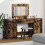 VidaXL vidaXL Dressing Table with Mirror Lights 3 pcs Brown Engineered Wood 1