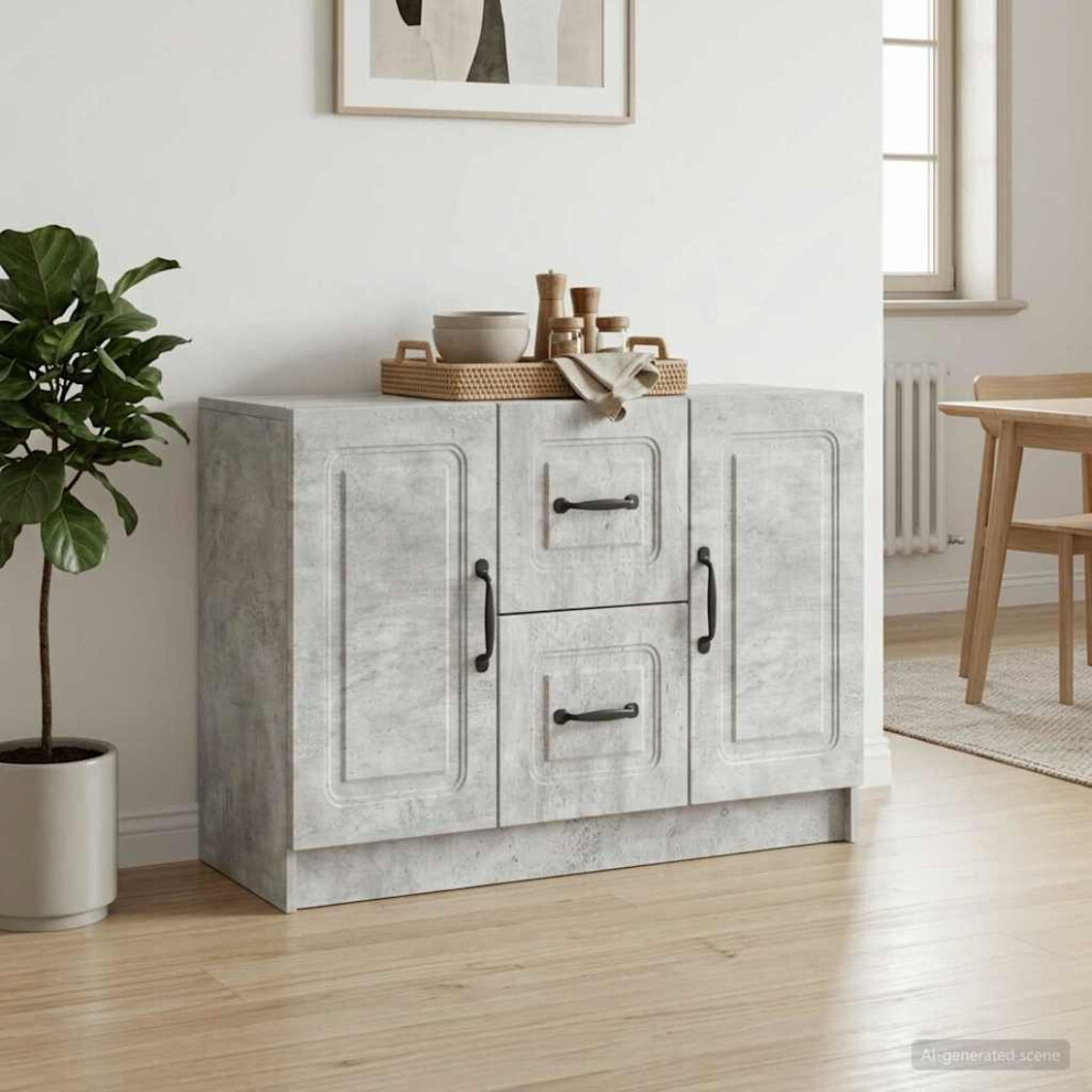 Vidaxl Sideboard Concrete 89 X 34.5 X 57 Cm Engineered Wood Grey