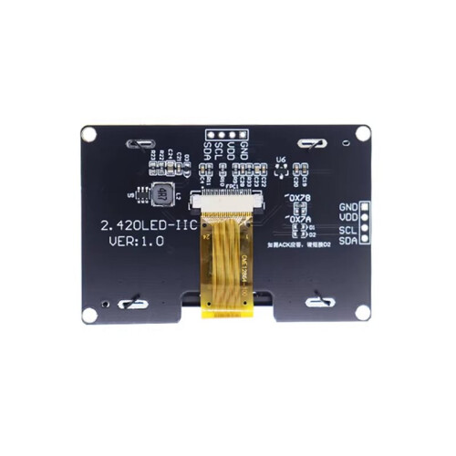 2pcs 2.42-Inch High-Contrast OLED Display Module - 128x64 Resolution,for I2C/SPI Interface, White