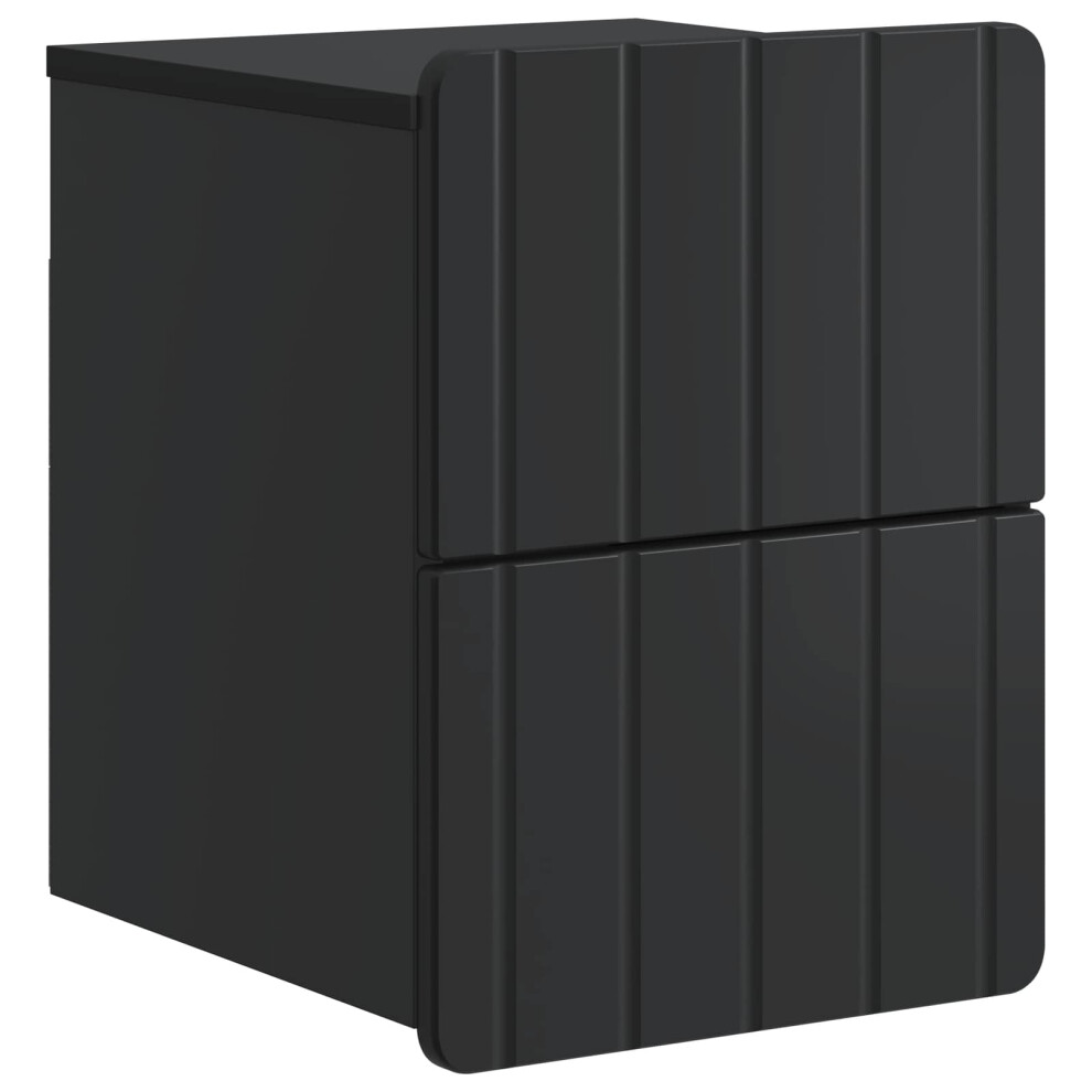 Vidaxl Wall-Mounted Bedside Cabinet Black 33 X 34.5 X 43 Cm