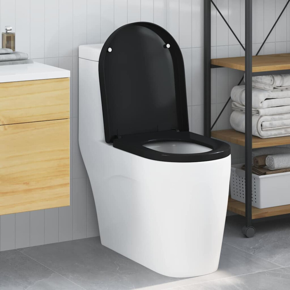 Vidaxl Toilet Seat Adjustable Black 48 X 36.5 X 4.5 Cm Polypropylene