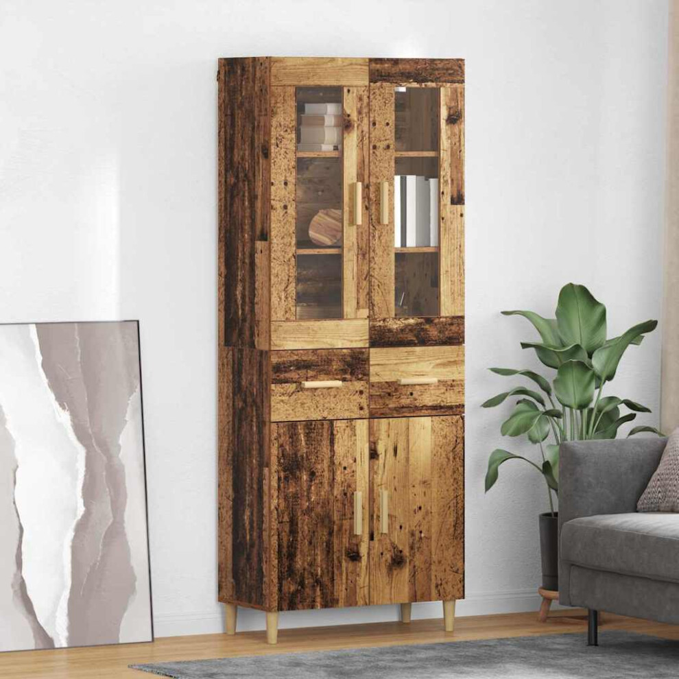 Vidaxl Highboard Old Wood 69.5 X 34 X 180 Cm Engineered Wood