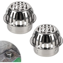 Laubschutzgitter Edelstahl 100 mm für Regenfallrohre 2 Stück — gegen vogelschutz, edelstahl 304, abflussrohr filter, durchmesser 100 mm